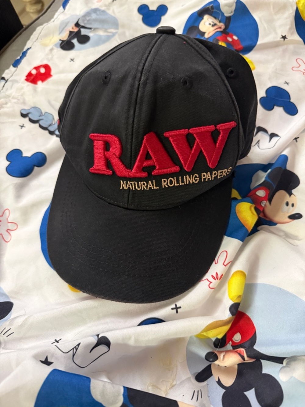 Black Baseball Hat with Red Embroidered @rawlife247